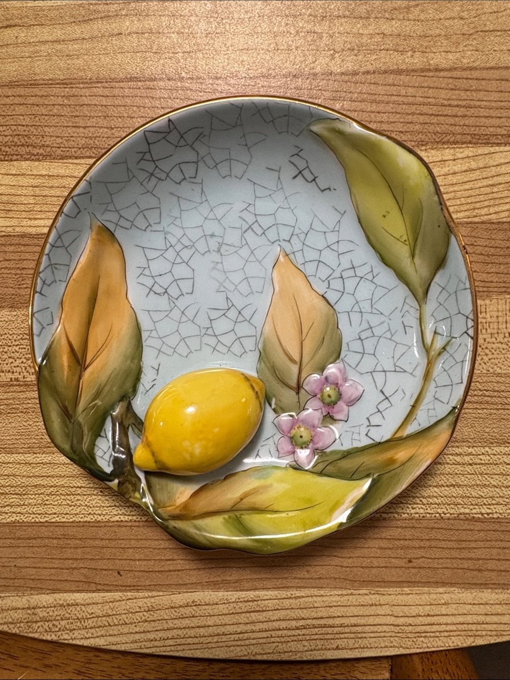 Vintage Noritake Hand-Painted Fine Porcelain Lemon Plate - Made in Japan